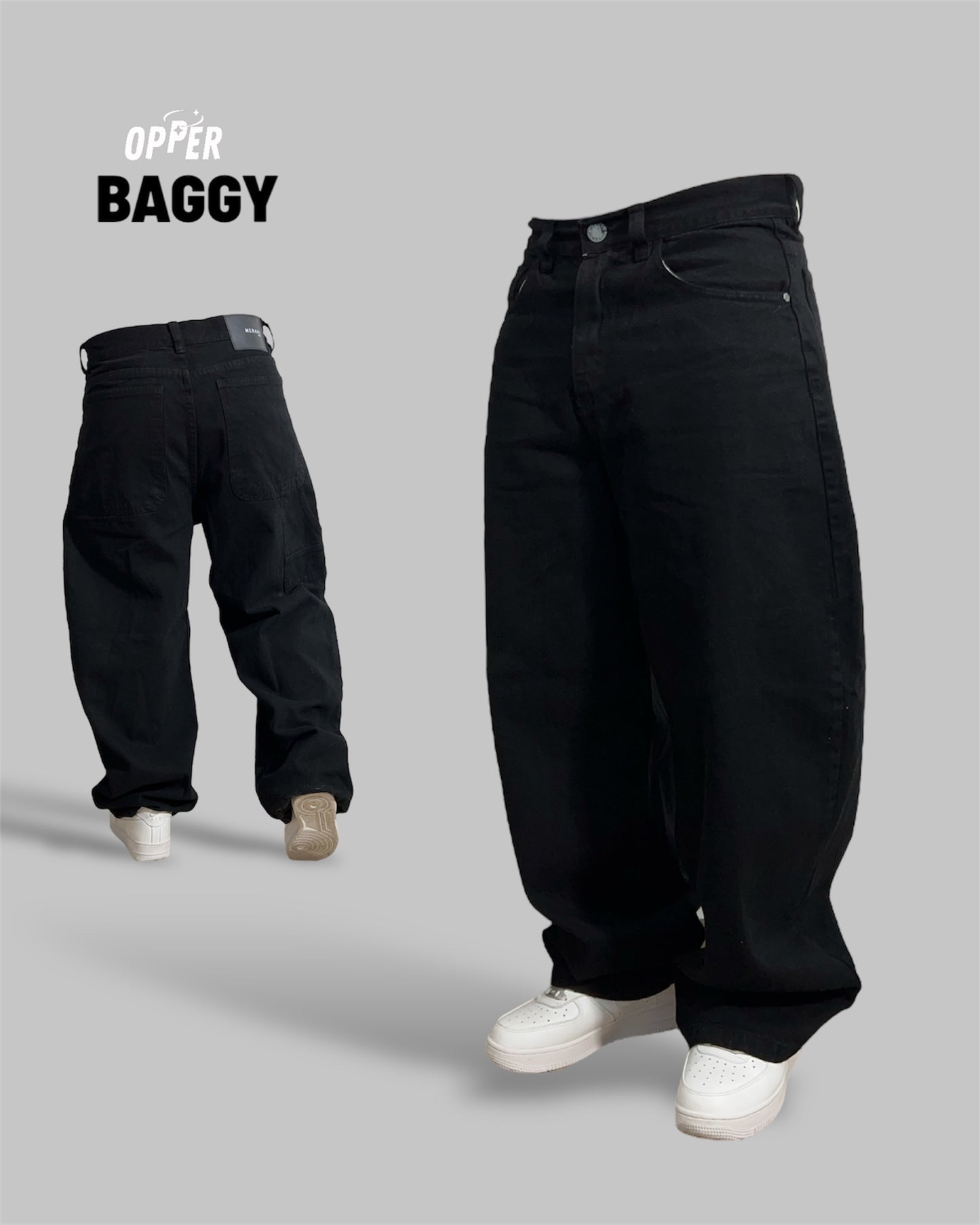 Baggy Jean Negro 100% algodón.
