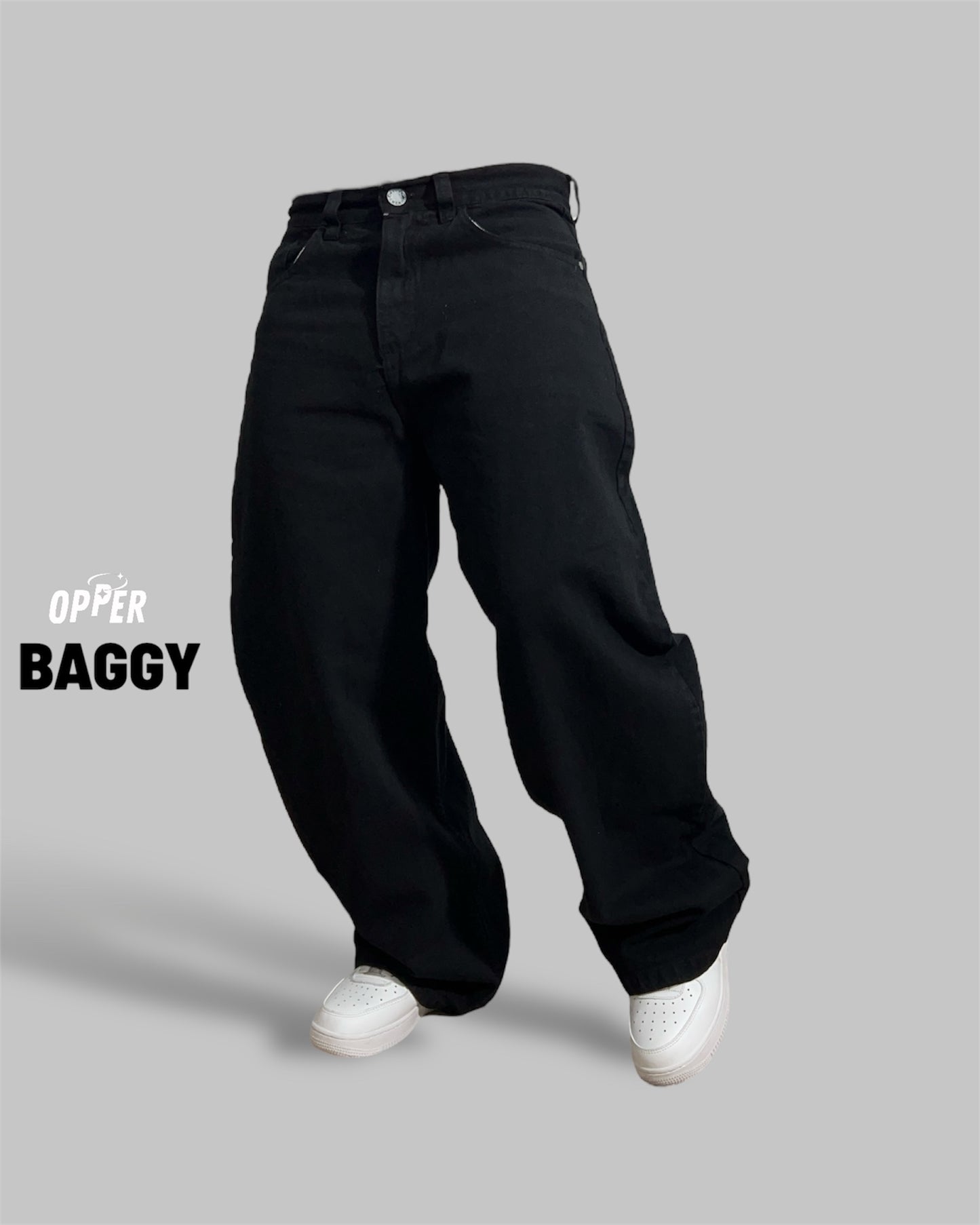 Baggy Jean Negro 100% algodón.