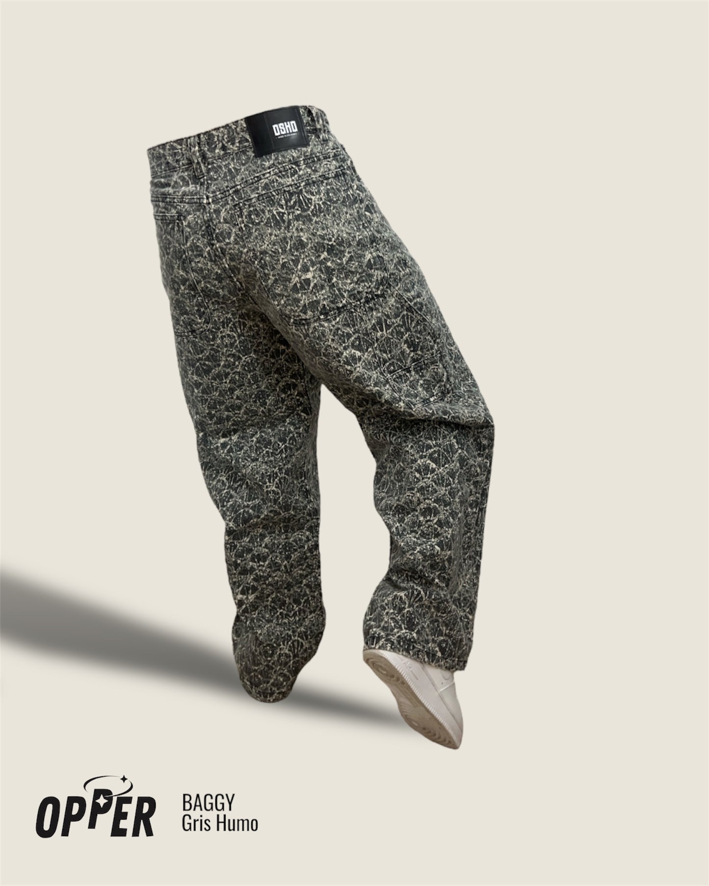 Jeans Baggy 100% algodón tono especial: Gris humo