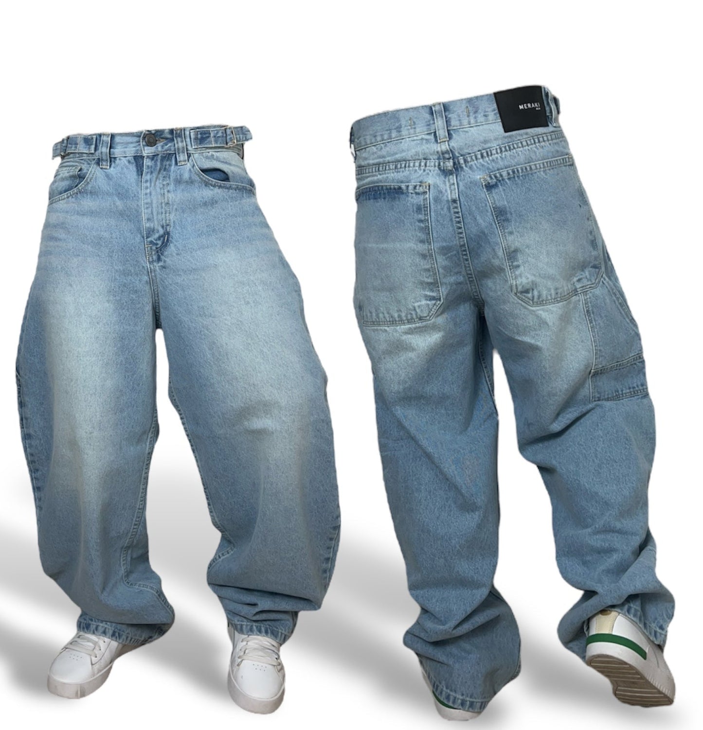 Baggy Jean Azul Hielo 100% algodón.