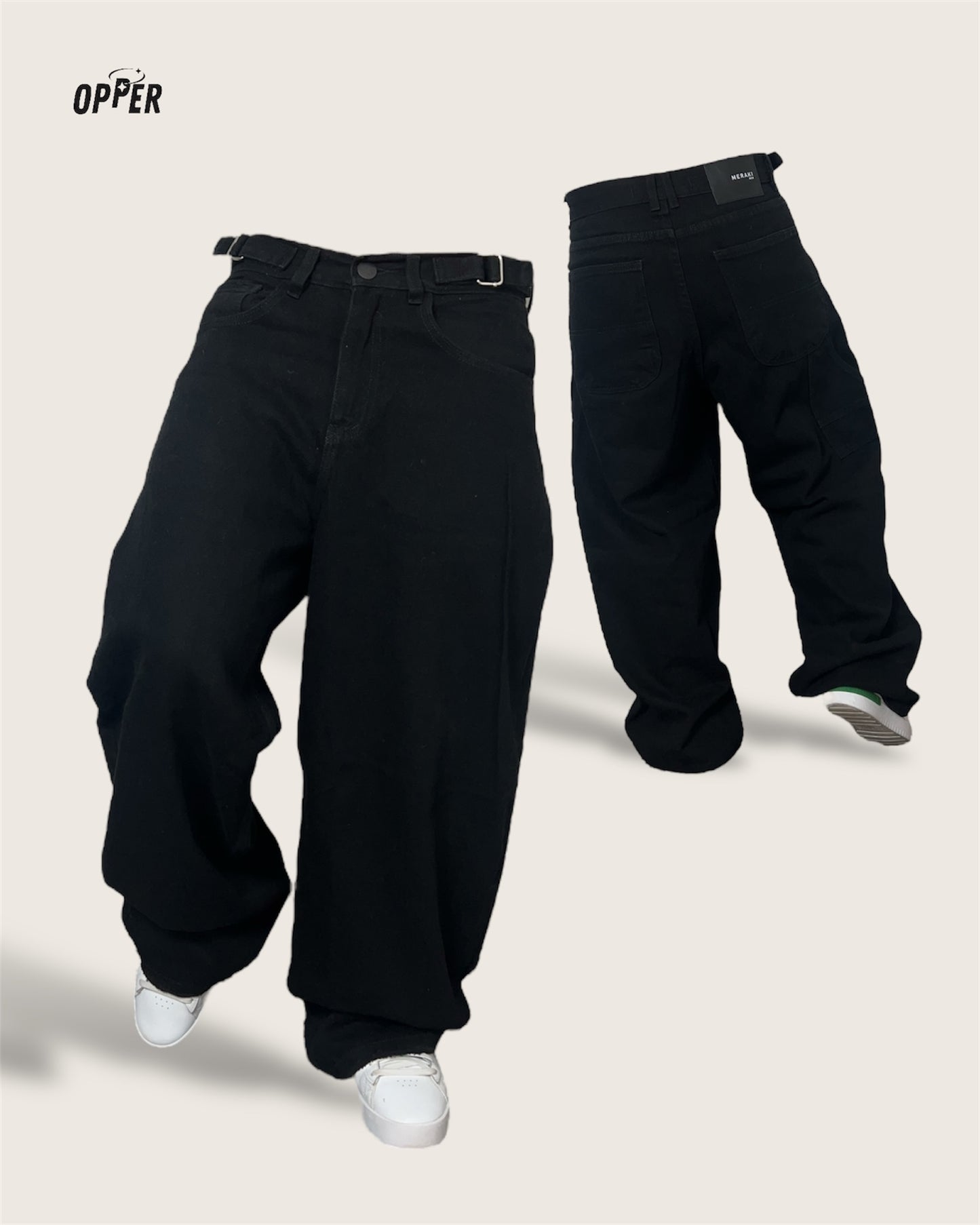 Baggy Jean Negro 100% algodón.