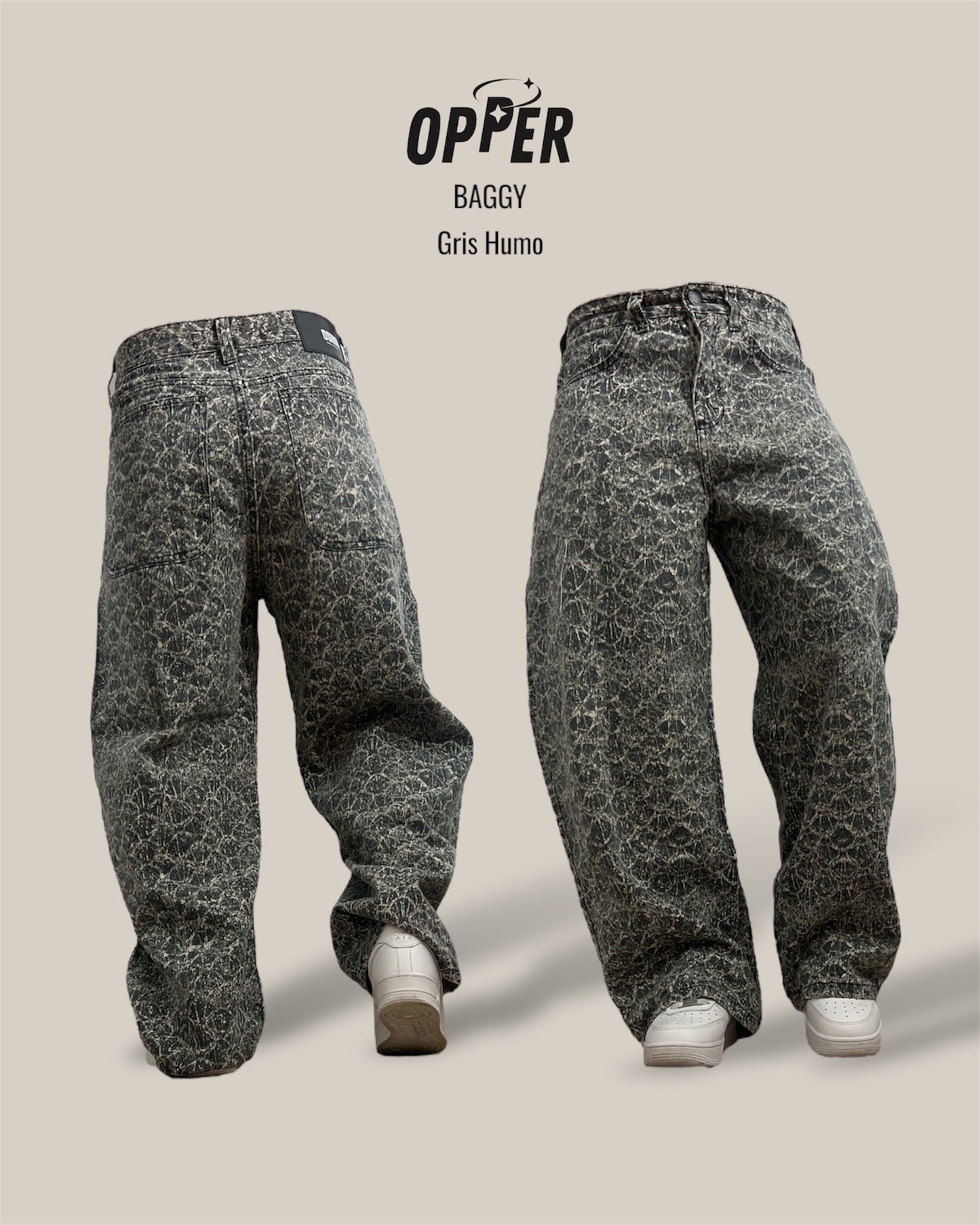 Jeans Baggy 100% algodón tono especial: Gris humo