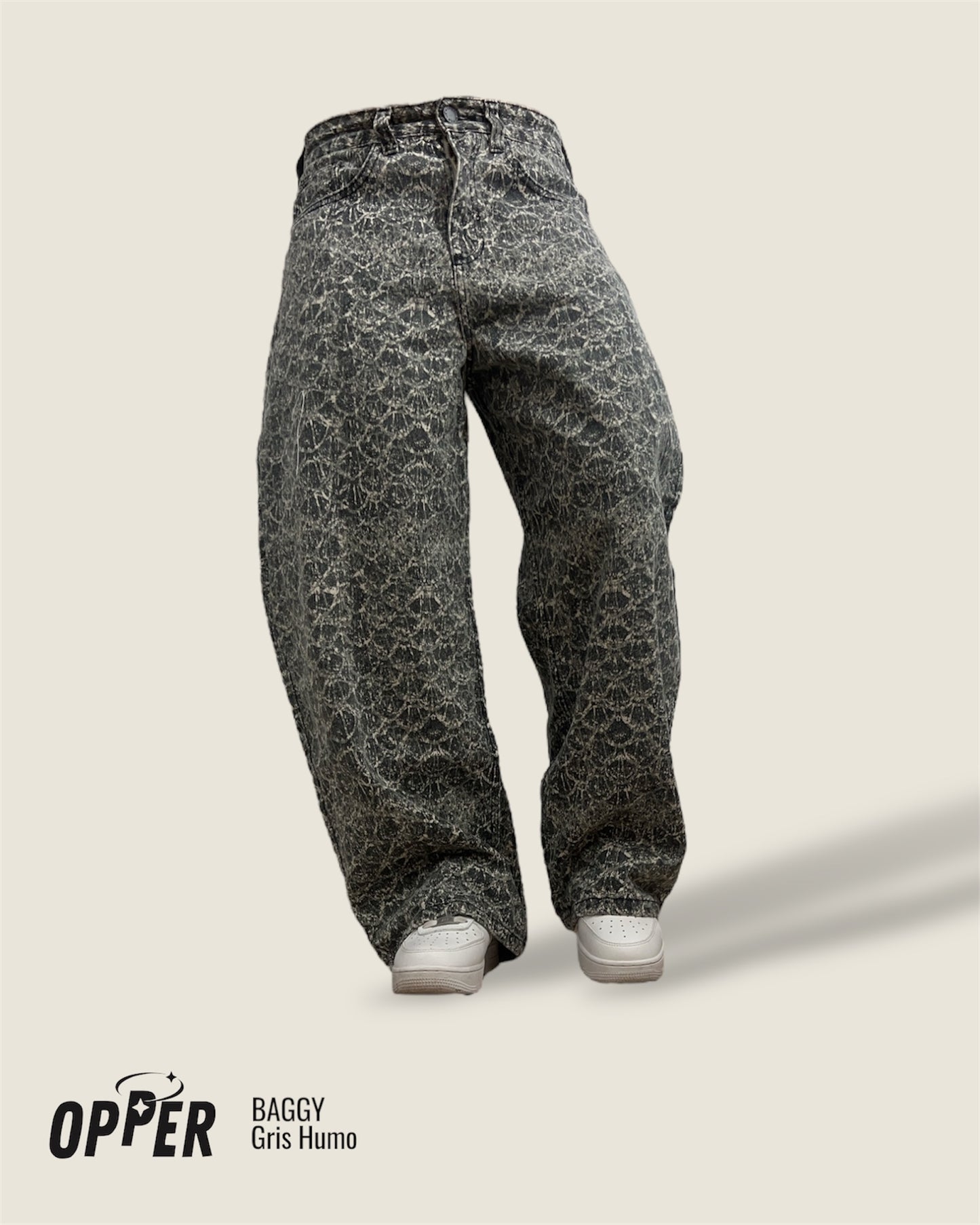 Jeans Baggy 100% algodón tono especial: Gris humo