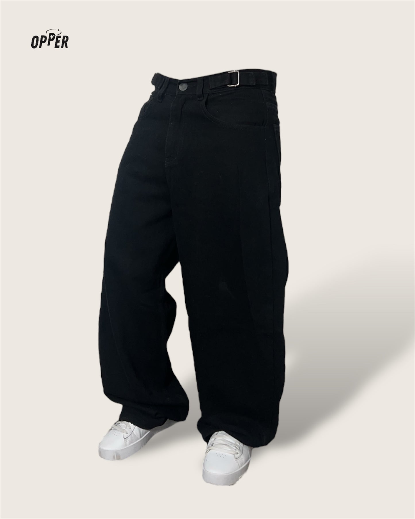 Baggy Jean Negro 100% algodón.