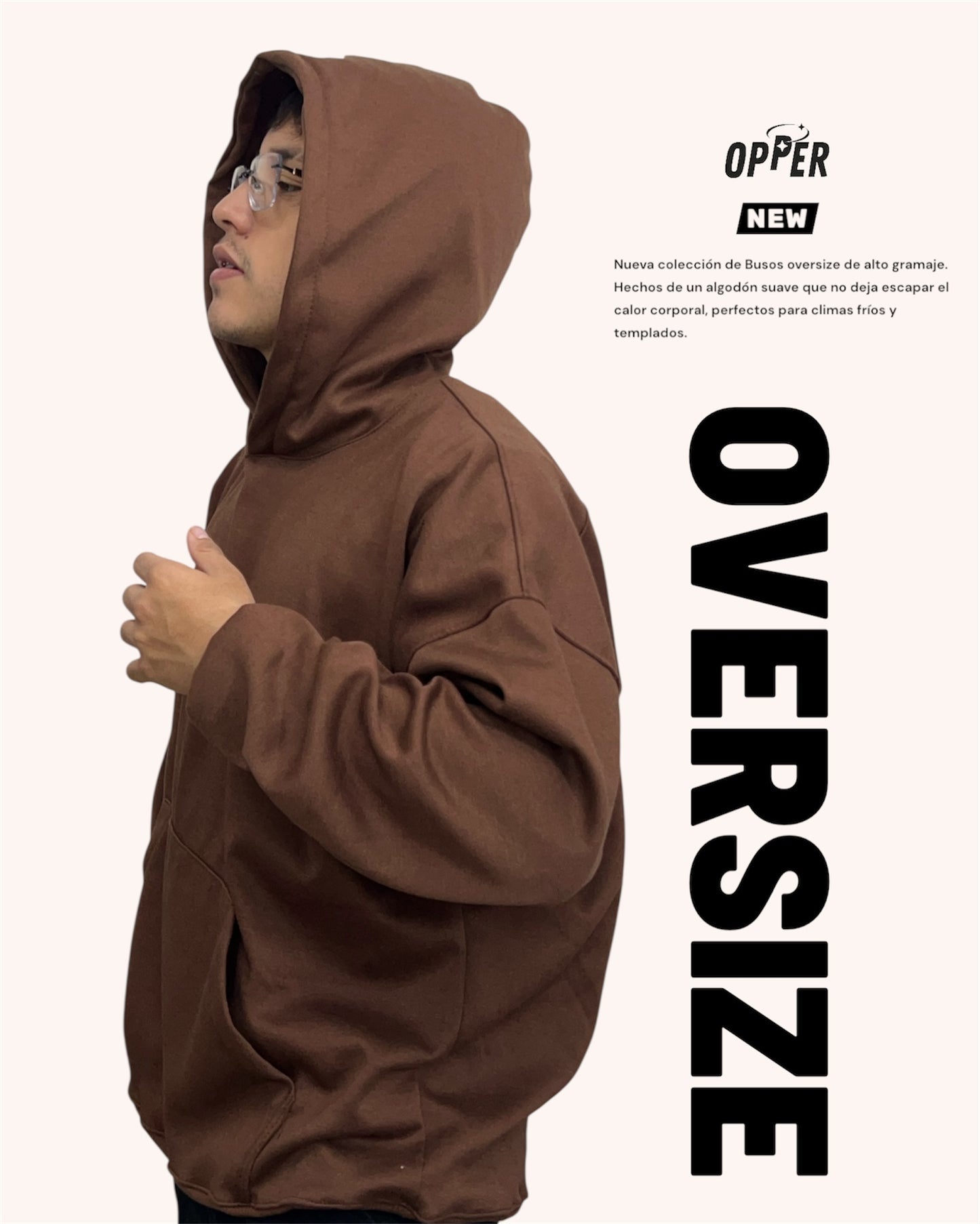 Buso oversize café tostado