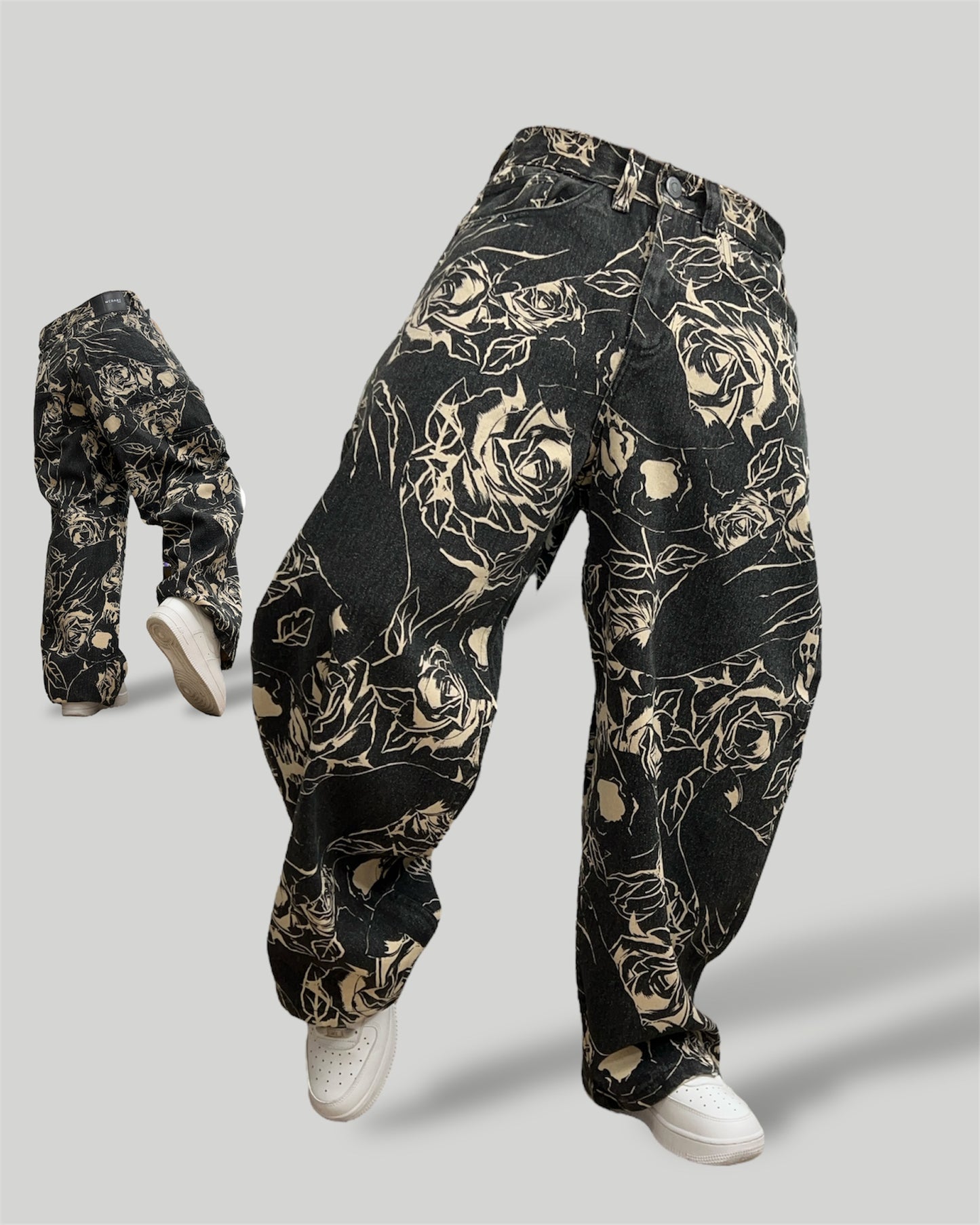 Baggy Jeans 100% algodón, Tono especial: Bones And Roses