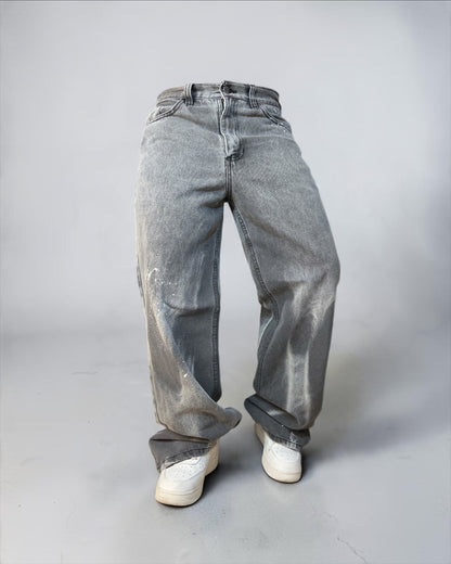 Jean Wide Leg tono especial “Print Grey”