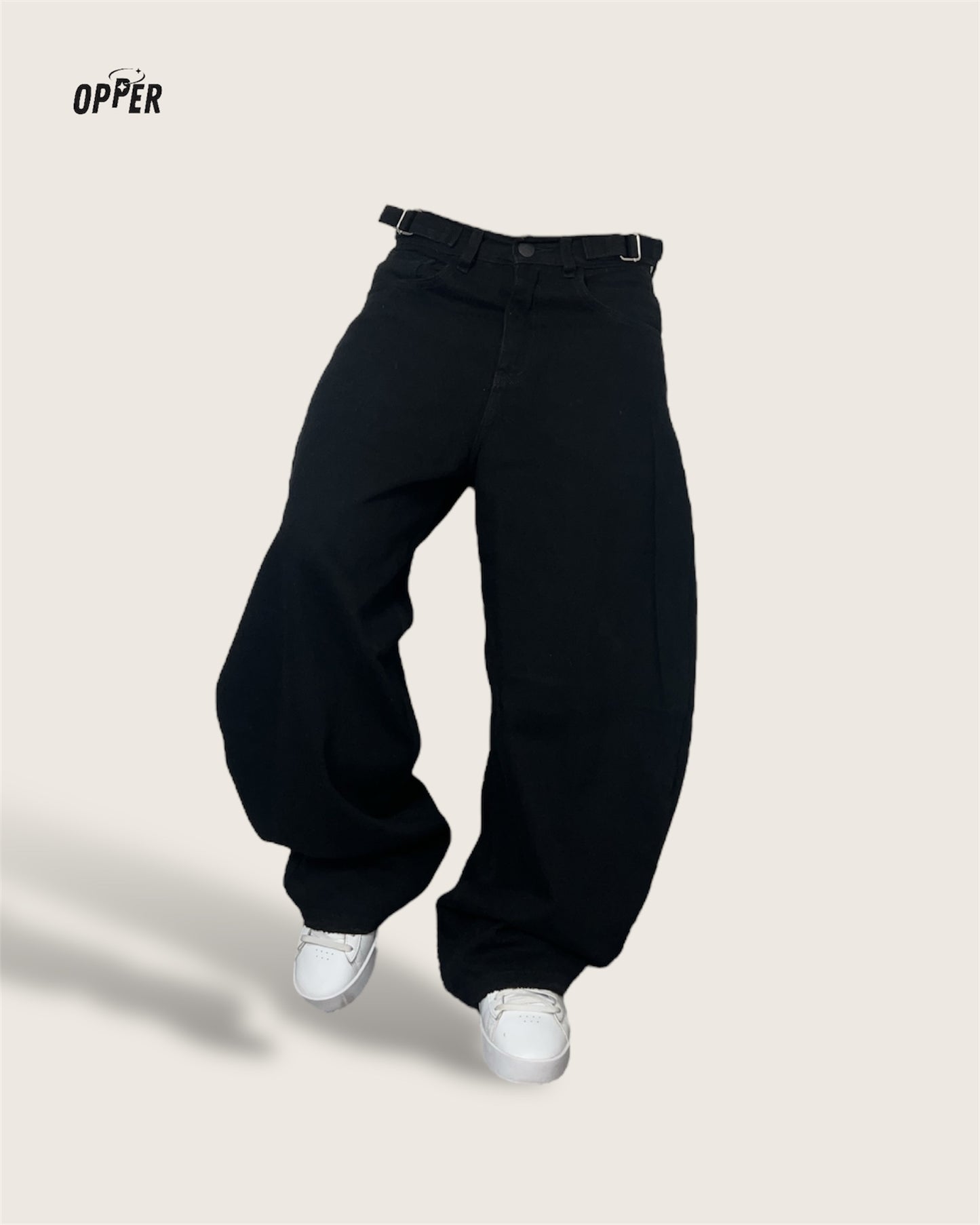 Baggy Jean Negro 100% algodón.