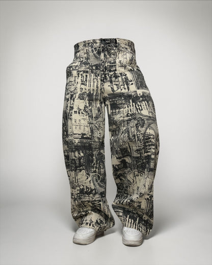 Jeans Baggy tono especial: Newspaper