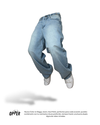 Baggy Jean Azul Hielo 100% algodón.