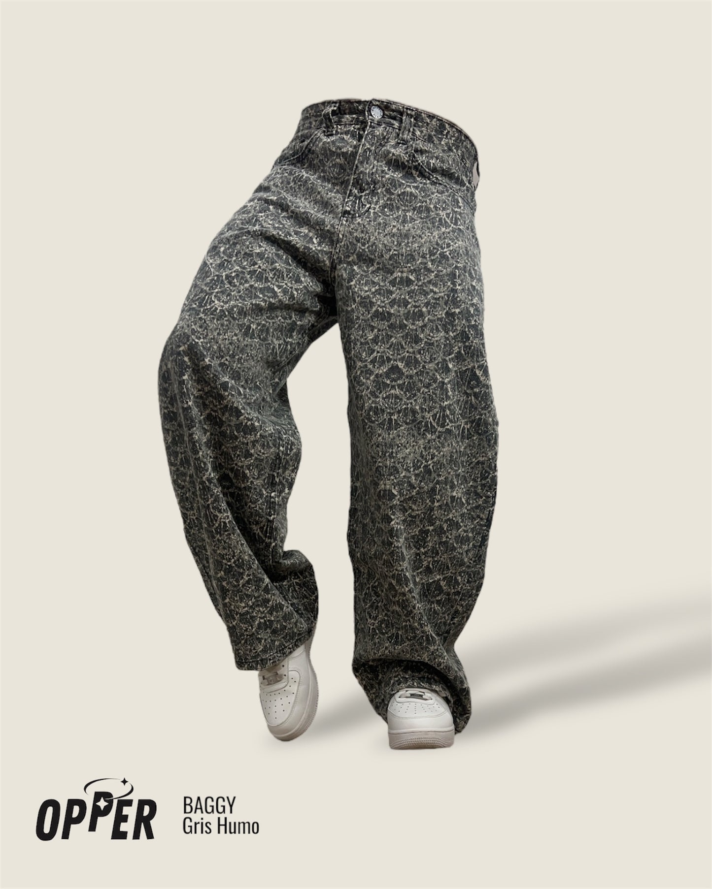 Jeans Baggy 100% algodón tono especial: Gris humo