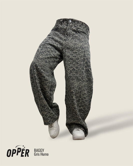 Jeans Baggy 100% algodón tono especial: Gris humo