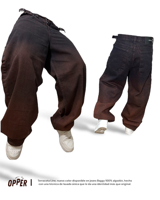 Jeans Baggy terracota 100% algodón