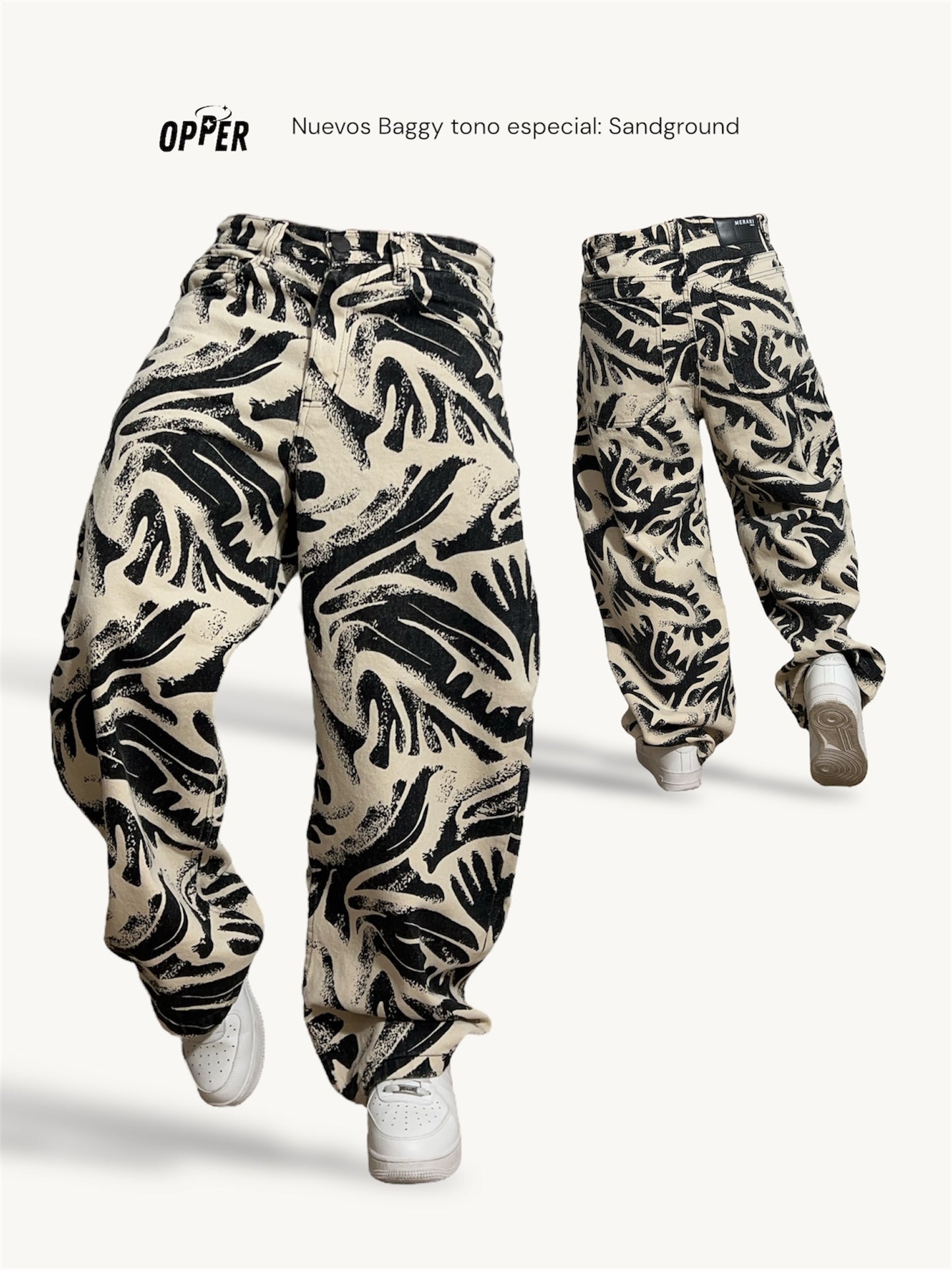 Baggy jeans 100% algodón en tono especial: Sandground