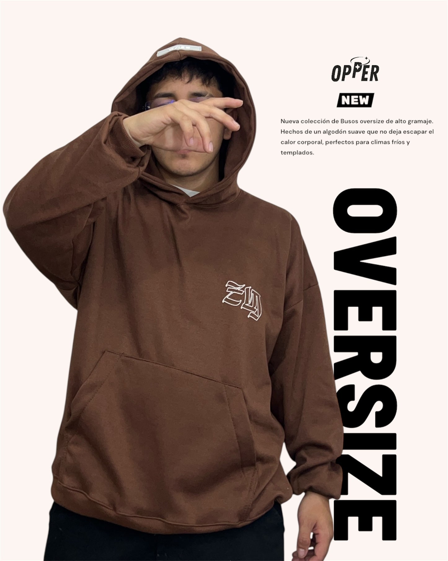 Buso oversize café tostado