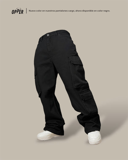 Cargo Jean Ringside color negro 100% algodón.