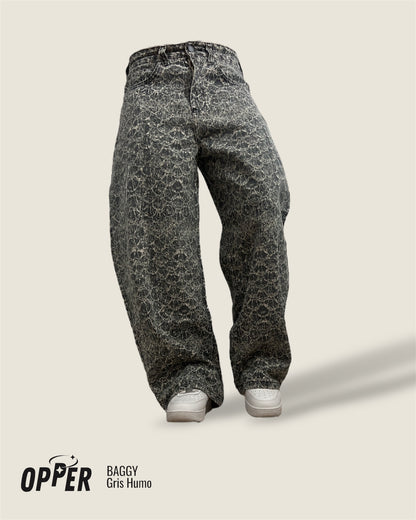Jeans Baggy 100% algodón tono especial: Gris humo