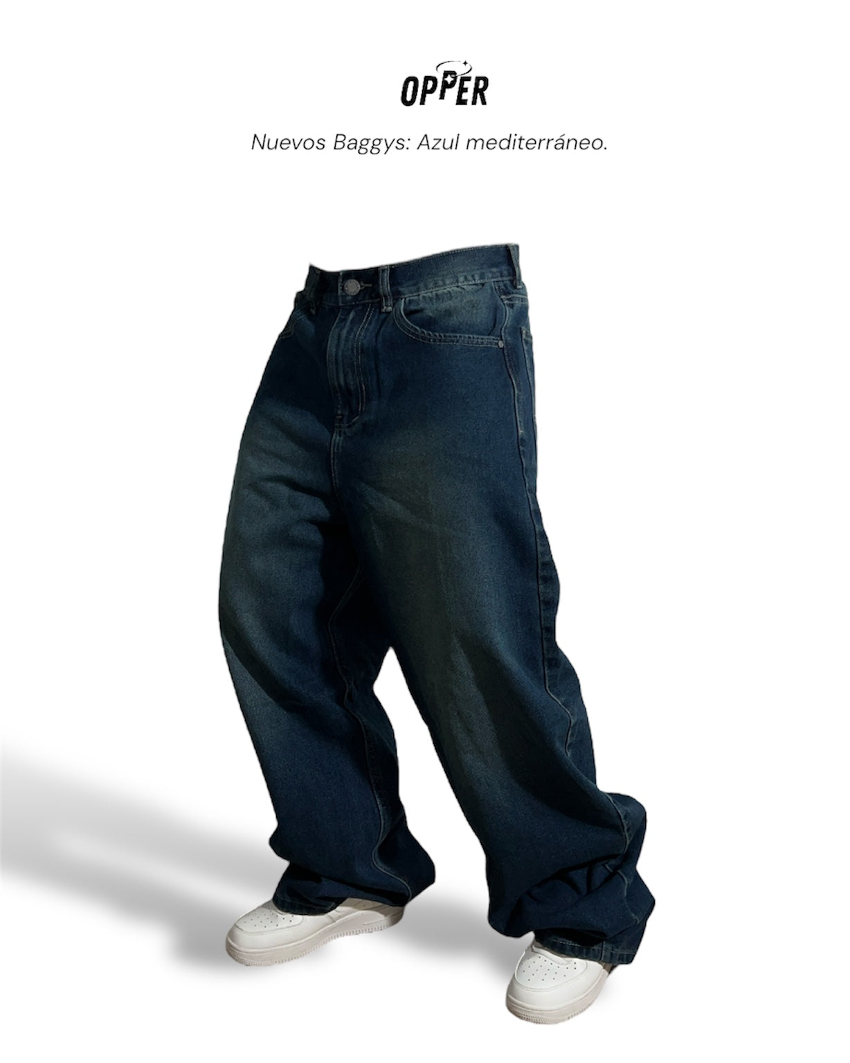 Jeans Baggy Azul mediterráneo en 100% algodón
