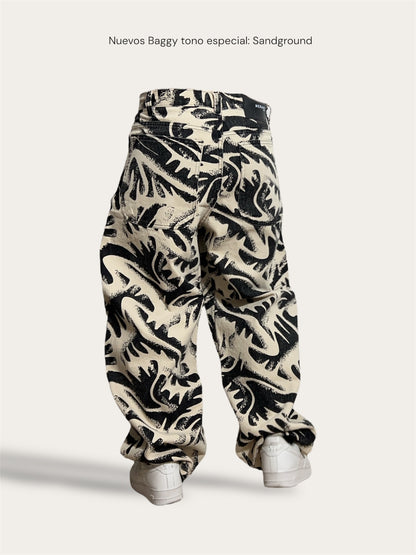 Baggy jeans 100% algodón en tono especial: Sandground