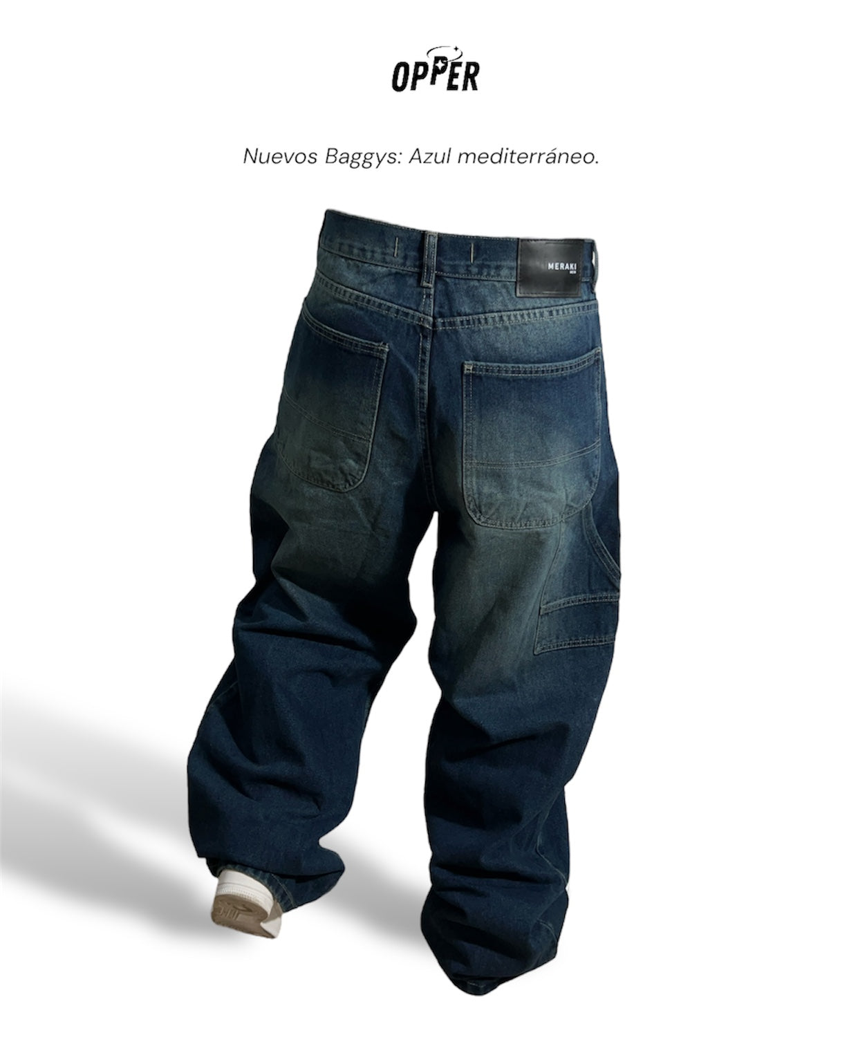 Jeans Baggy Azul mediterráneo en 100% algodón