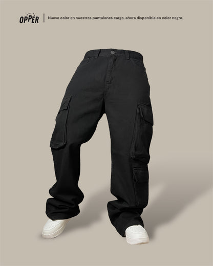 Cargo Jean Ringside color negro 100% algodón.