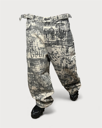 Jeans Baggy tono especial: Newspaper