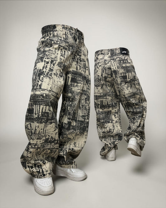 Jeans Baggy tono especial: Newspaper