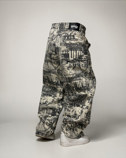 Jeans Baggy tono especial: Newspaper