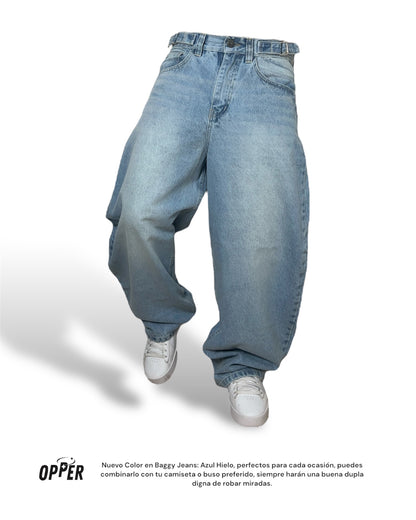 Baggy Jean Azul Hielo 100% algodón.