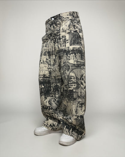 Jeans Baggy tono especial: Newspaper