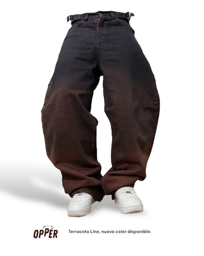 Jeans Baggy terracota 100% algodón
