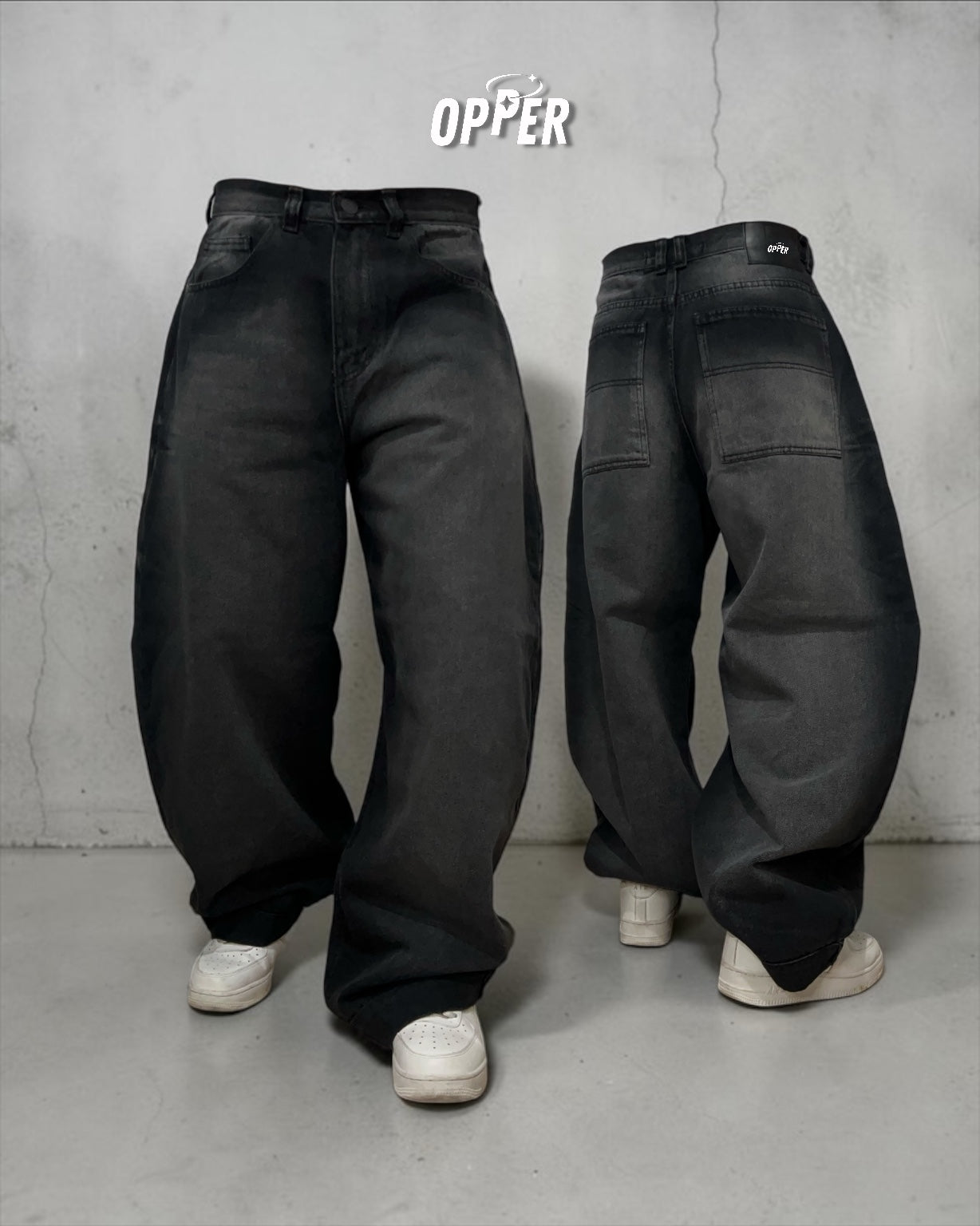 Baggy Jean Gris desgastado 100% algodón.