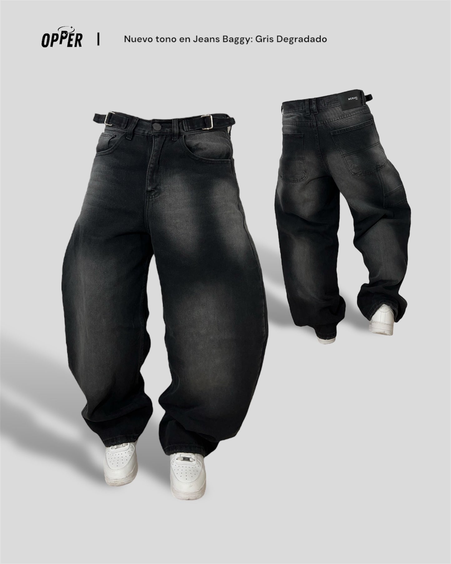 Baggy Jean Gris desgastado 100% algodón.