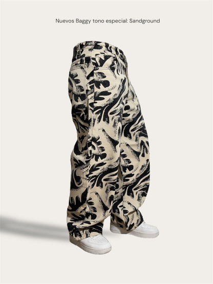 Baggy jeans 100% algodón en tono especial: Sandground