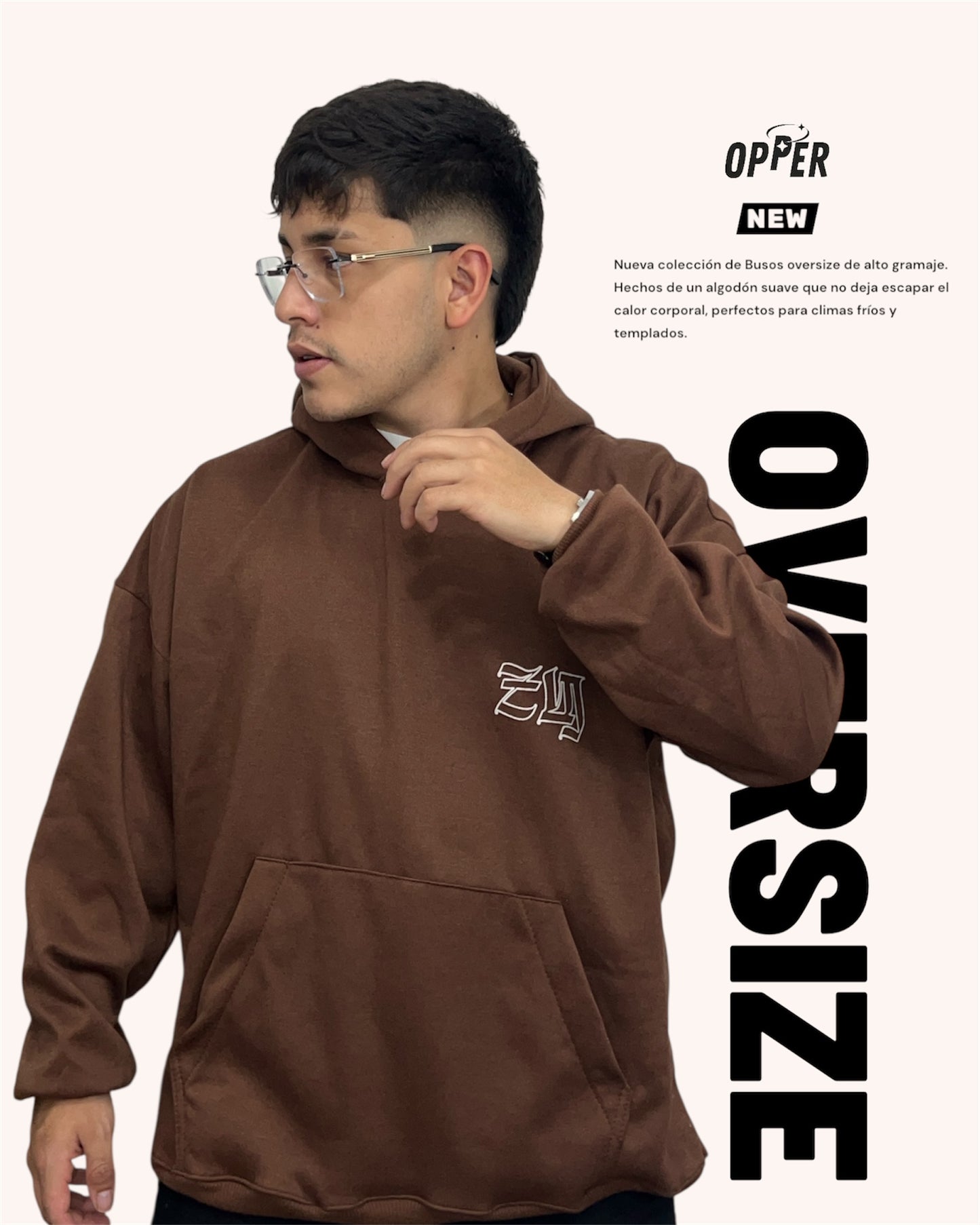 Buso oversize café tostado