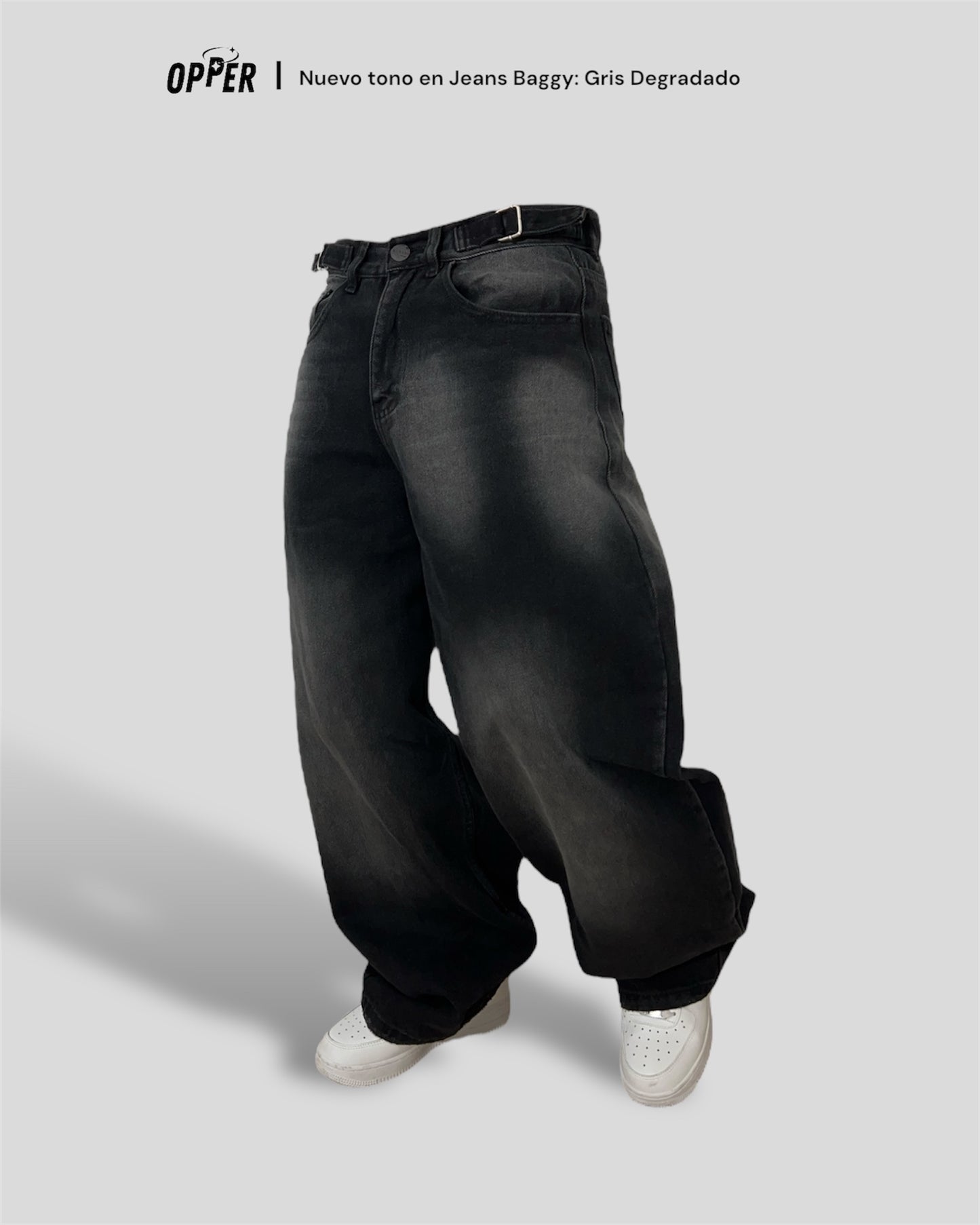 Baggy Jean Gris desgastado 100% algodón.