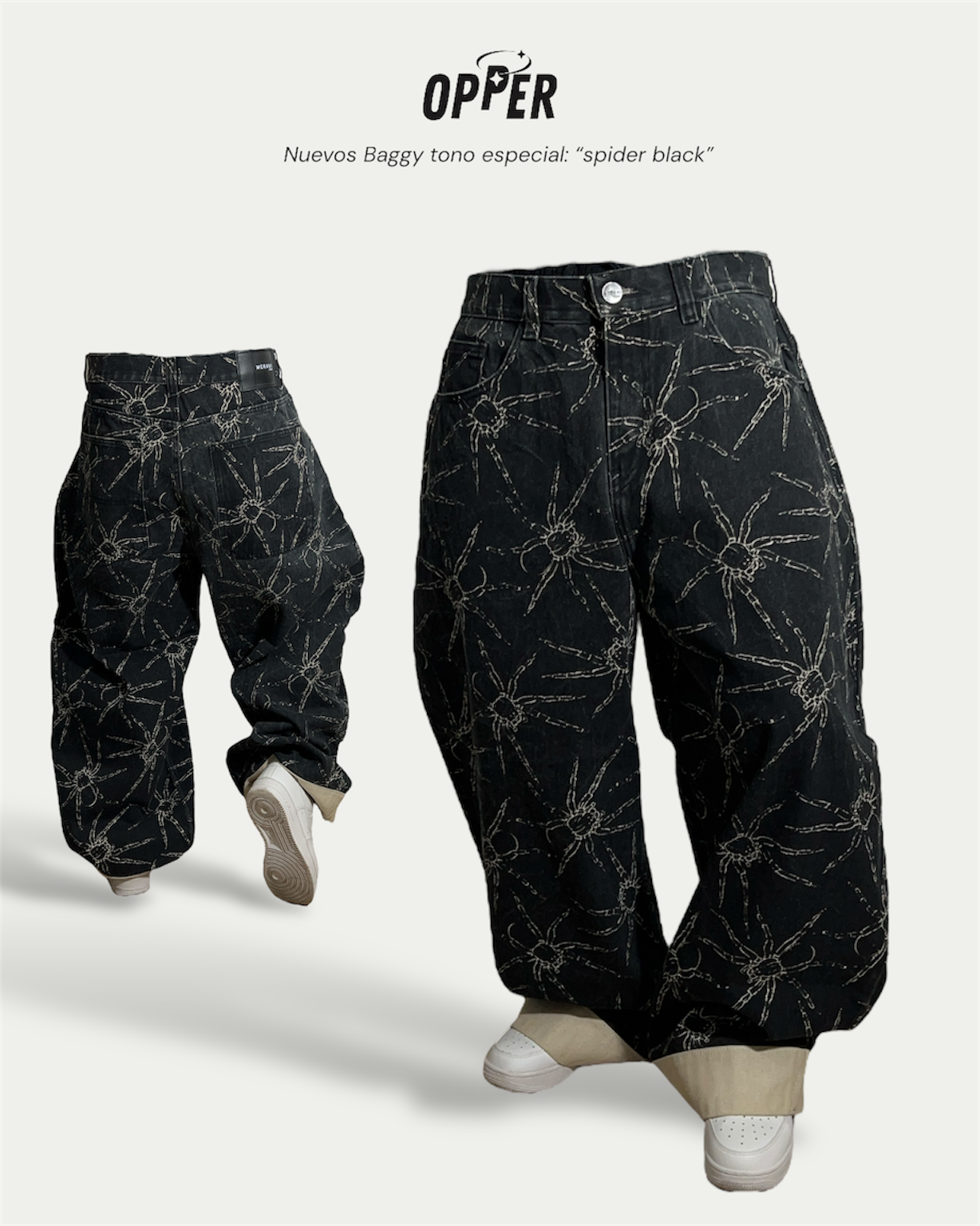 Baggy 100% algodón “SPIDER BLACK”