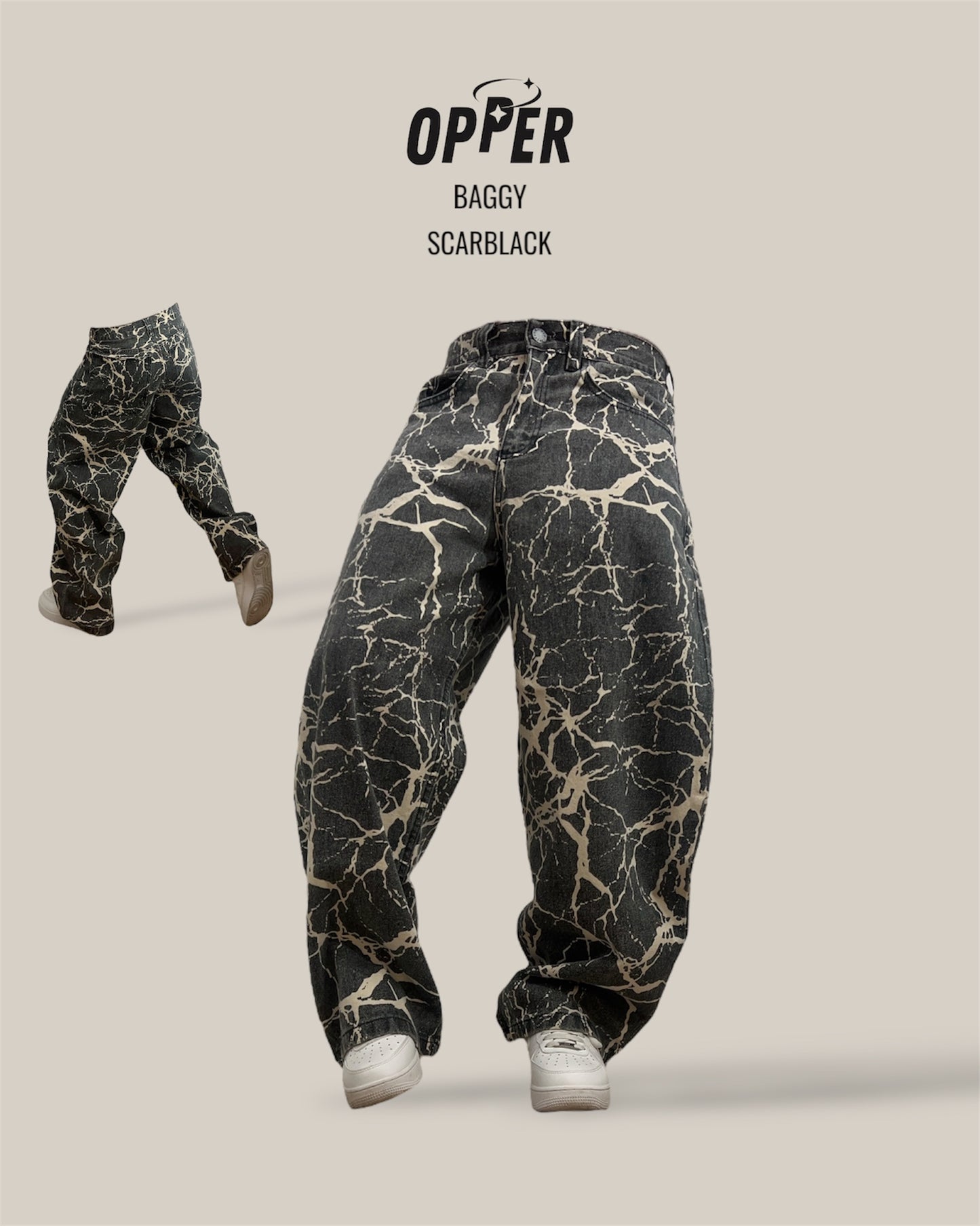 Jeans Baggy 100% algodón tono especial ScarBlack