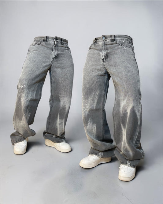 Jean Wide Leg tono especial “Print Grey”