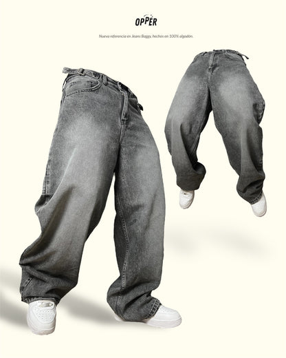 Baggy Jeans Griz ceniza 100% algodón