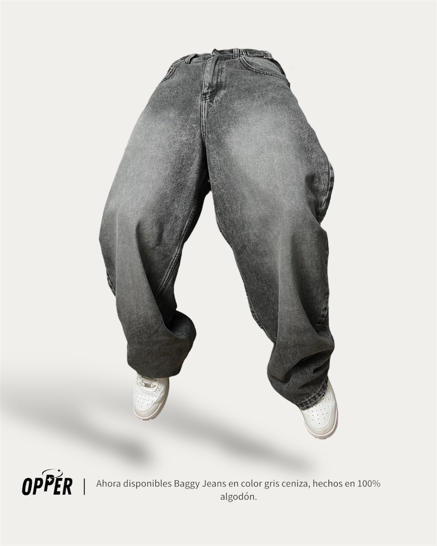 Baggy Jeans Griz ceniza 100% algodón