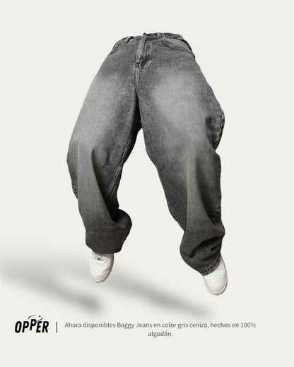 Baggy Jeans Griz ceniza 100% algodón