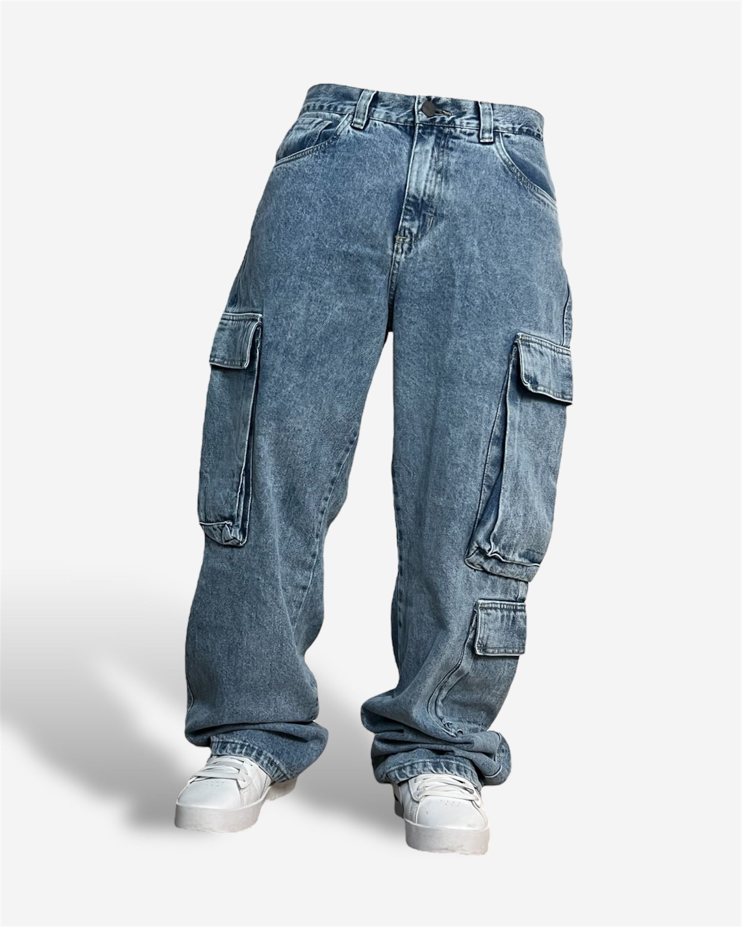 Cargo Jean Ringside Azul Metal