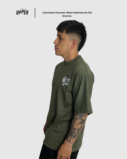 Camiseta oversize Yōkai Collection Verde Militar